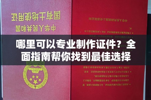 驿城哪里可以专业制作证件？全面指南帮你找到最佳选择