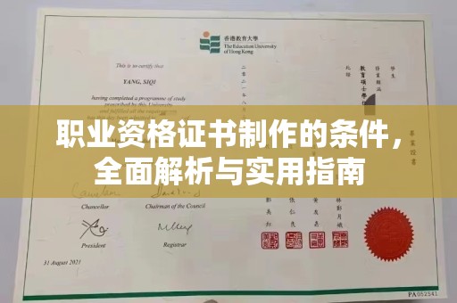 驿城职业资格证书制作的条件，全面解析与实用指南