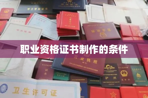 驿城职业资格证书制作的条件